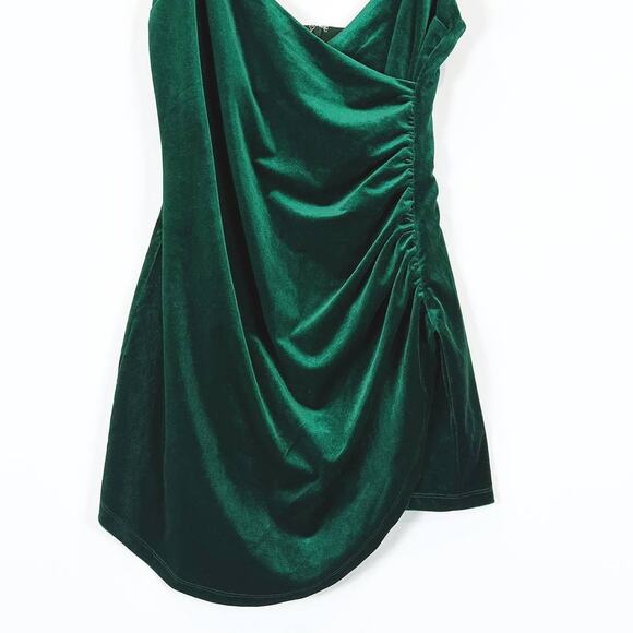 Lovers + Friends Velvet Faux Wrap Mini Slip Dress Womens Size Medium Sexy Event - Picture 6 of 10